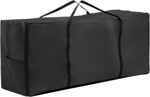 Cushion Storage Bag, Outdoor Patio Heavy Duty Storage Bag with Zipper and Handle, Black
