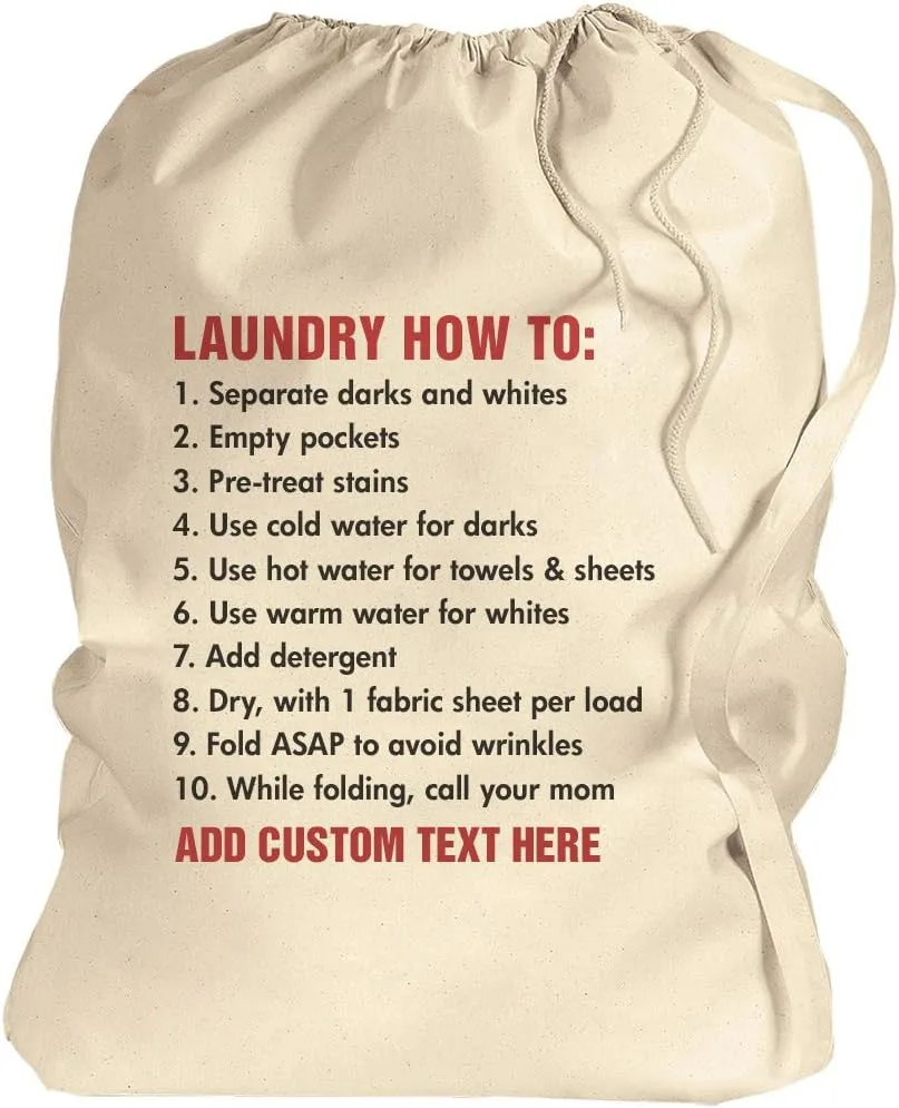 Custom College Laundry Bag: Canvas Laundry Bag