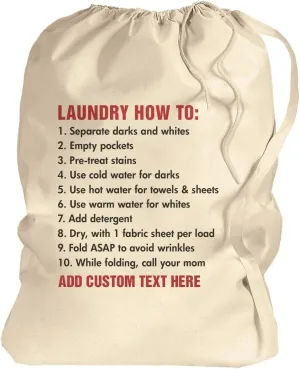 Custom College Laundry Bag: Canvas Laundry Bag