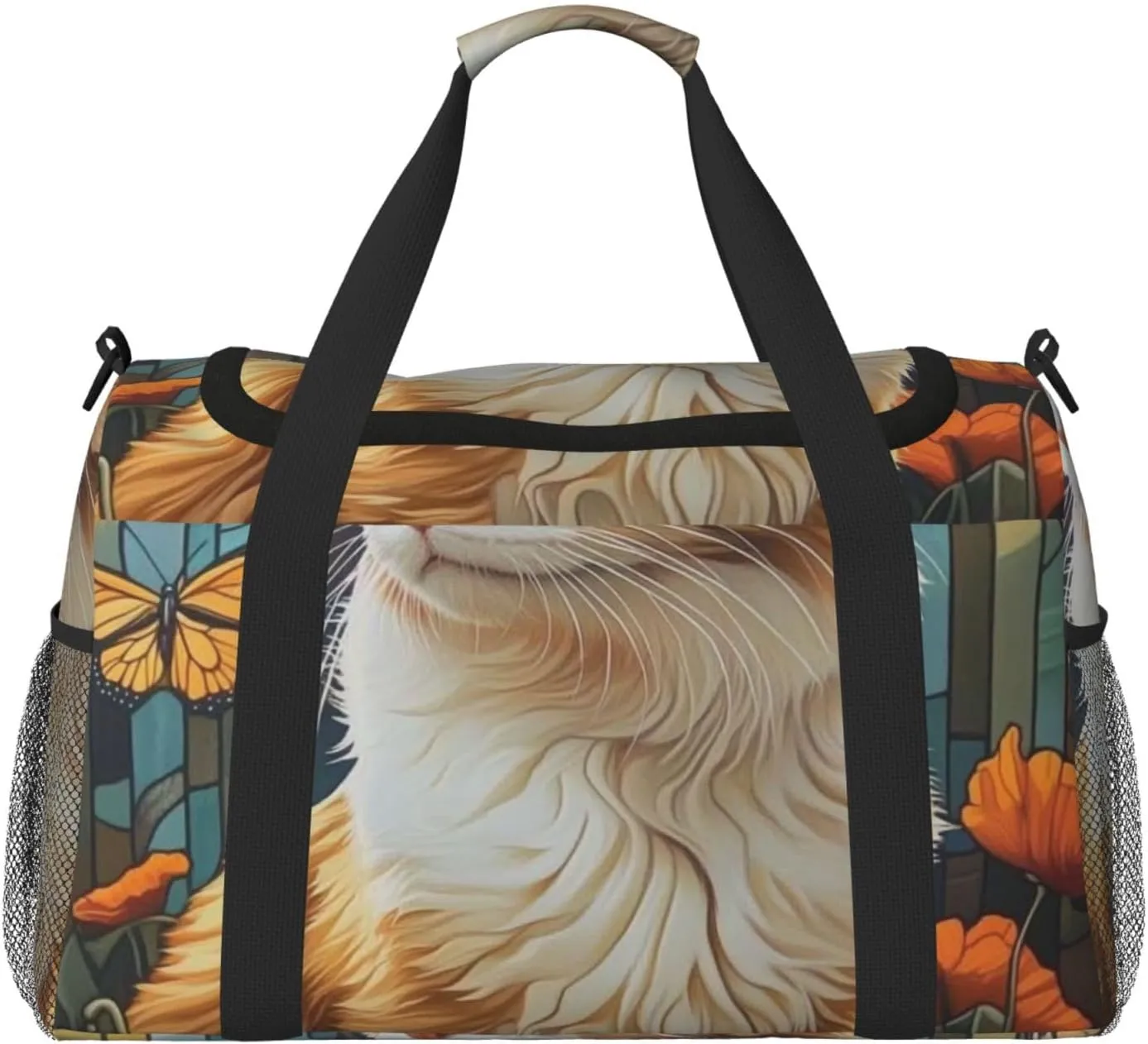 Cute Cat Travel Duffel Bag Tote Bag Sports Gym Bag For Women And Men