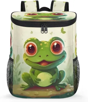 Cute Kawaii Frog Backpack Cooler Leakproof Insulated Cooler Bag Beach Travel Camping Lunch Backpack for Men Women