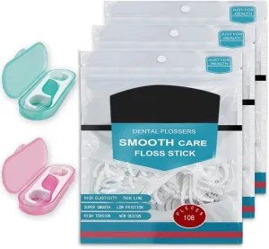 Dental Floss Picks, 344 Count Tasteless Tooth Flossers With Travel Case for Oral Cleaning - Oral Care for Adults & Kids (3 Bags)