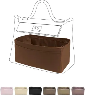 DGAZ Purse Organizer Insert, Silky Handbag & Tote Organizer, Bag in Bag, Fits Hermes 24/24-29 Bags（Gold，29）