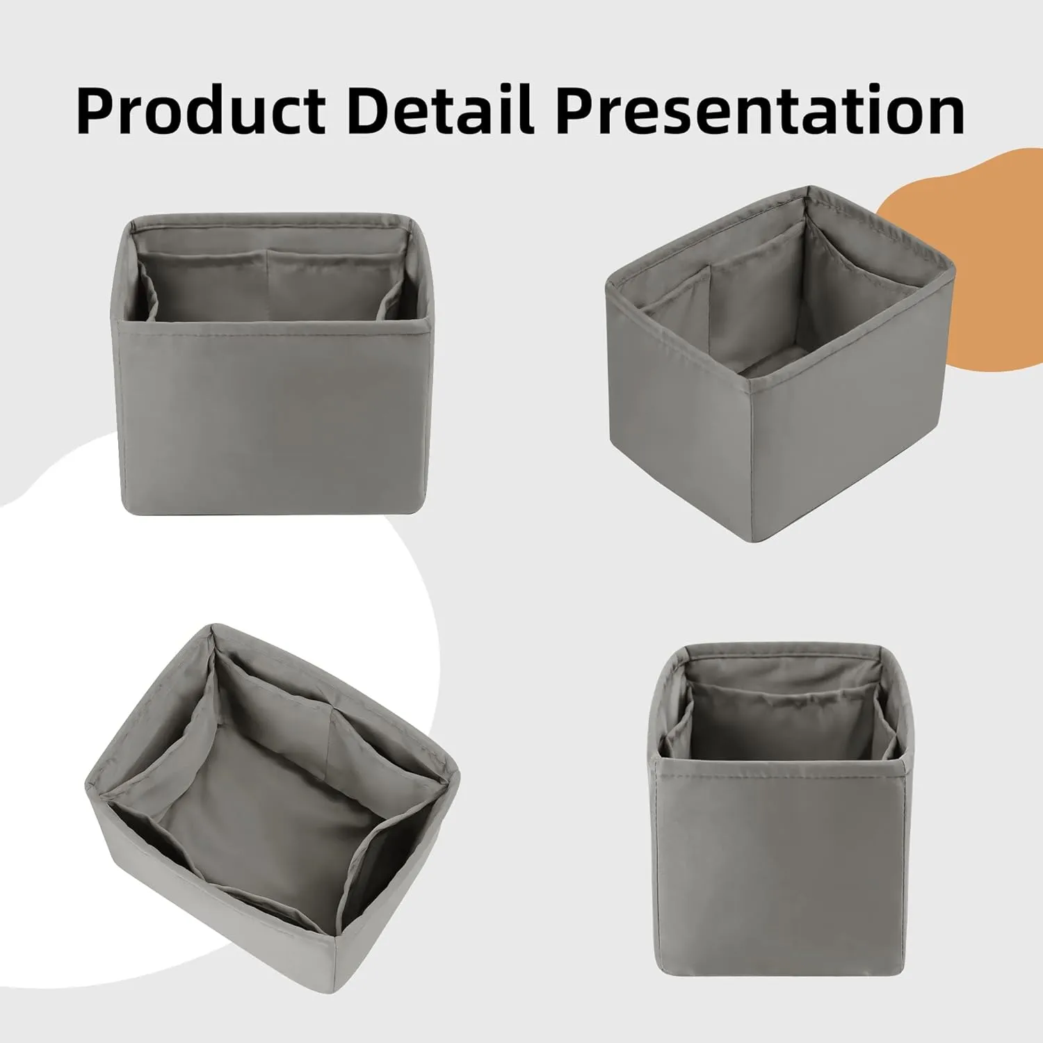 DGAZ Purse Organizer Silky Smooth For Picotin 18/22/26 Bags,Silk,Luxury Handbag Tote in Bag Shapers, Women(Grismeyer,PC18)
