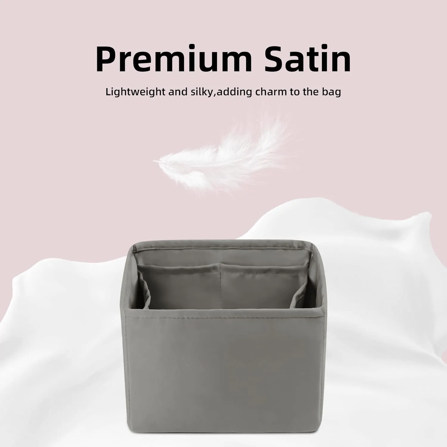 DGAZ Purse Organizer Silky Smooth For Picotin 18/22/26 Bags,Silk,Luxury Handbag Tote in Bag Shapers, Women(Grismeyer,PC18)