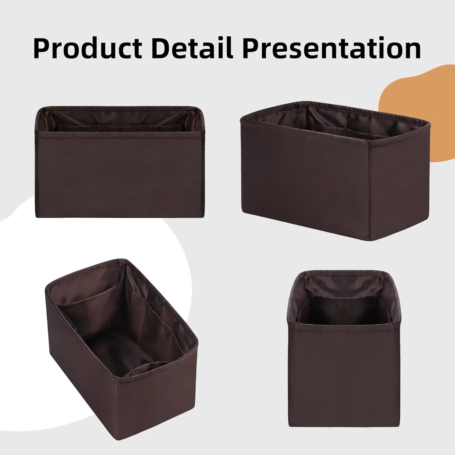 DGAZ Silk Purse Organizer Insert Fits LV Speedy 16/20/25/30/35/45 bags，Silky Smooth Bag Organizer，Luxury Handbag & Tote Shaper（Global Brown，SP20）