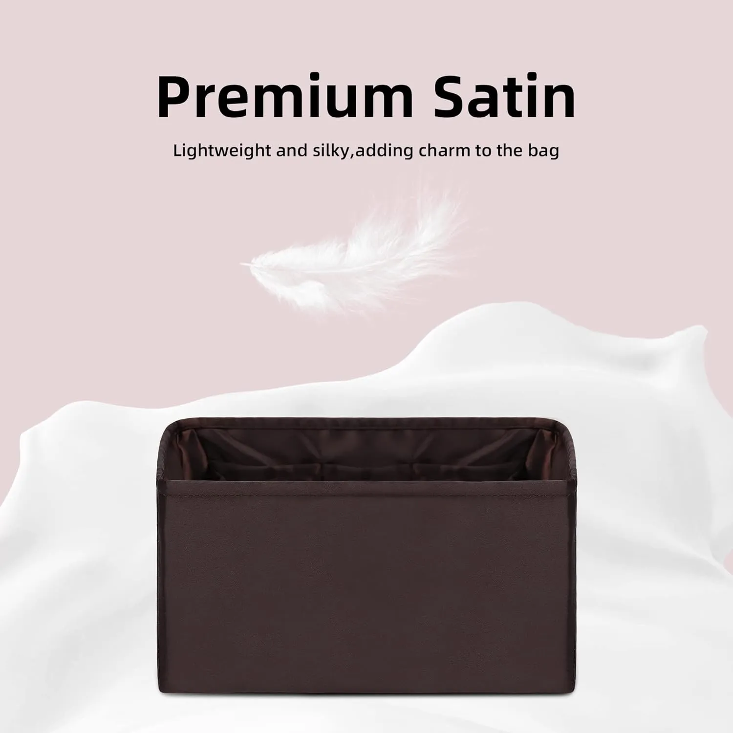 DGAZ Silk Purse Organizer Insert Fits LV Speedy 16/20/25/30/35/45 bags，Silky Smooth Bag Organizer，Luxury Handbag & Tote Shaper（Global Brown，SP20）