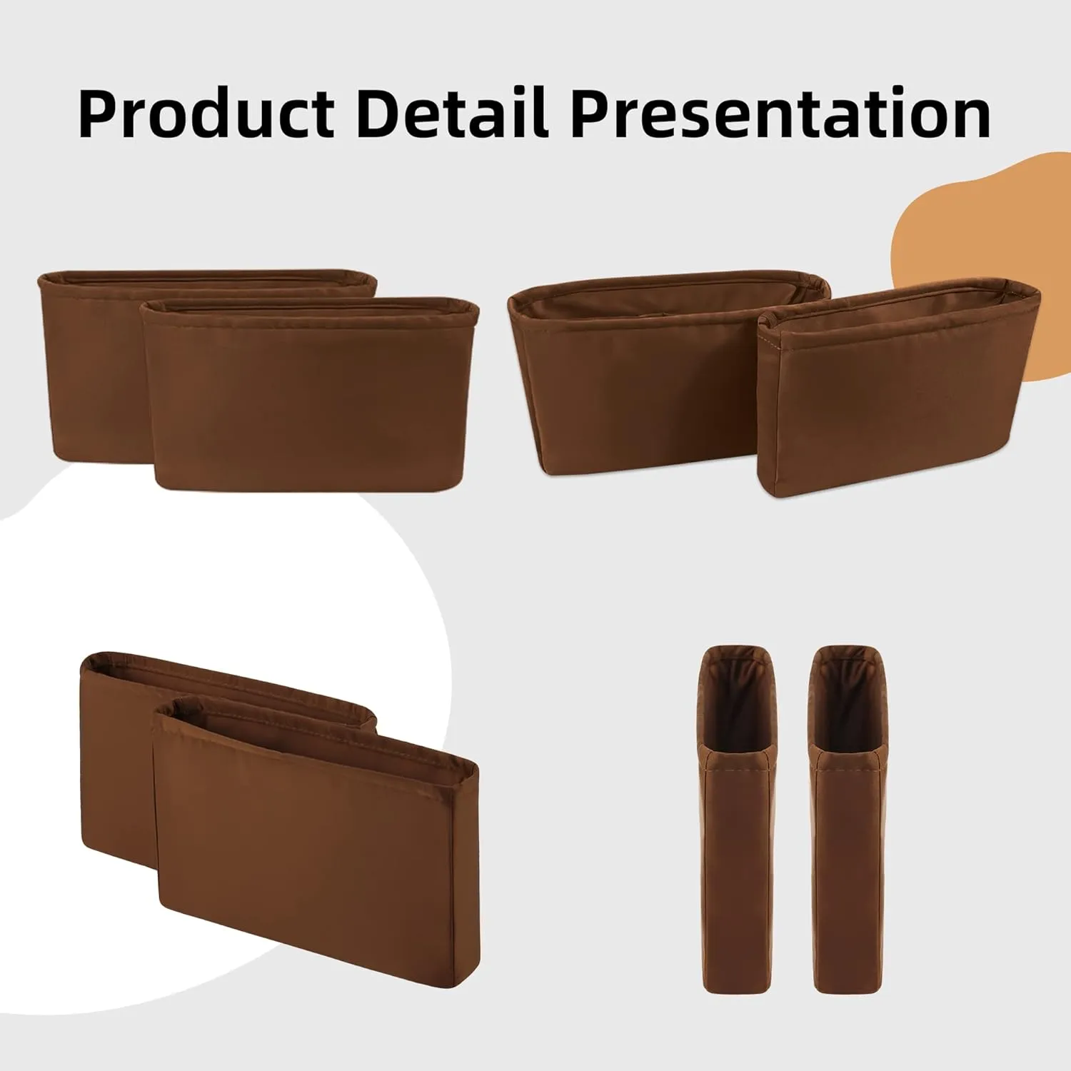 DGAZ Silk Purse Organizer Insert Fits Roulis 18/23 Bag,Silky Smooth Bag Organizer，Luxury Handbag & Tote Shaper(Gold,Roulis18)