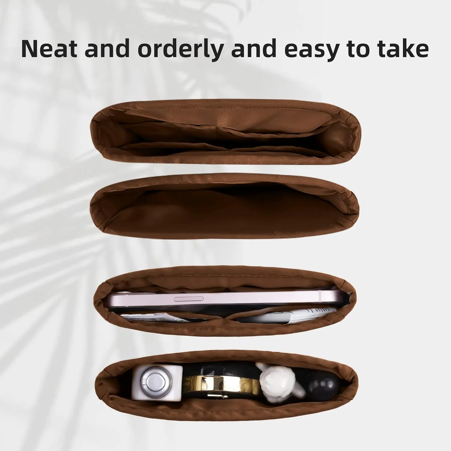 DGAZ Silk Purse Organizer Insert Fits Roulis 18/23 Bag,Silky Smooth Bag Organizer，Luxury Handbag & Tote Shaper(Gold,Roulis18)