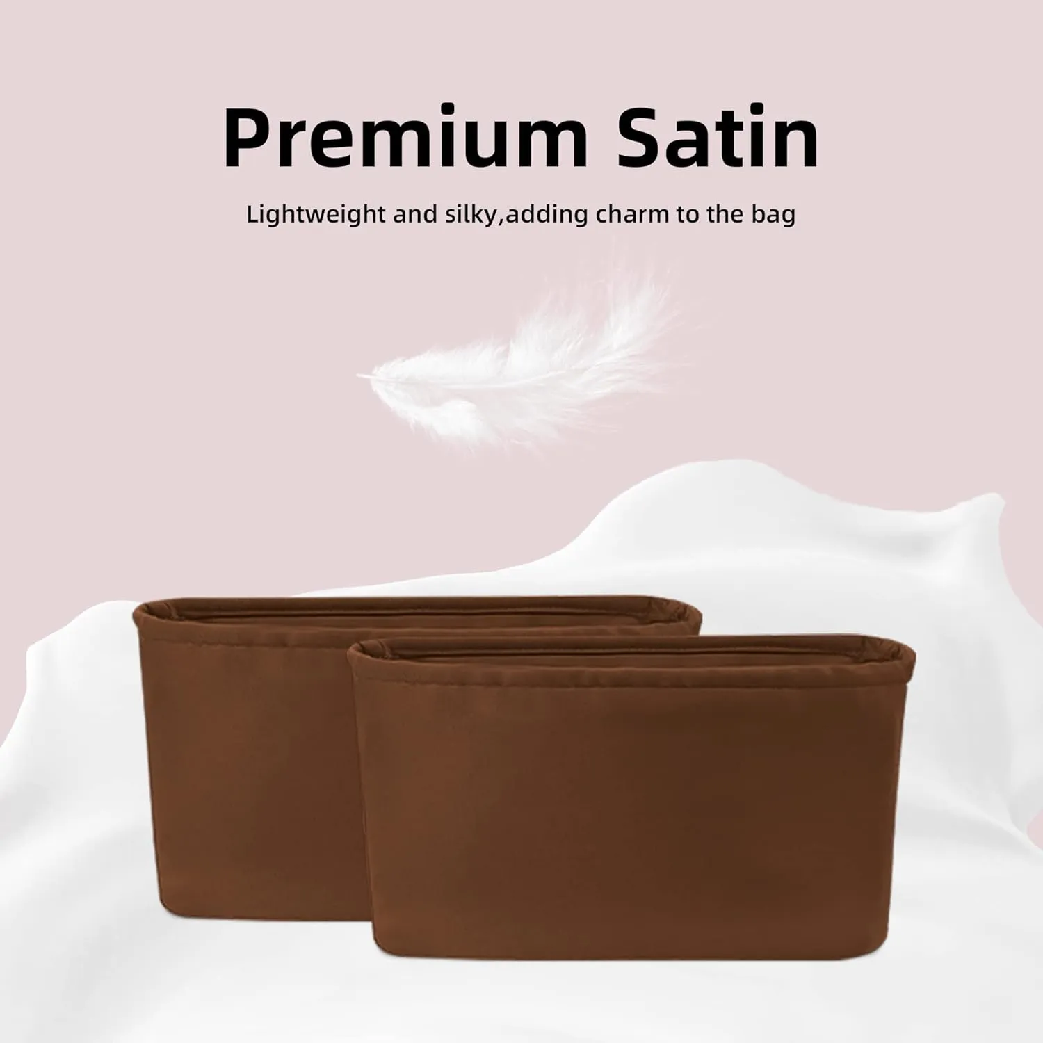 DGAZ Silk Purse Organizer Insert Fits Roulis 18/23 Bag,Silky Smooth Bag Organizer，Luxury Handbag & Tote Shaper(Gold,Roulis18)