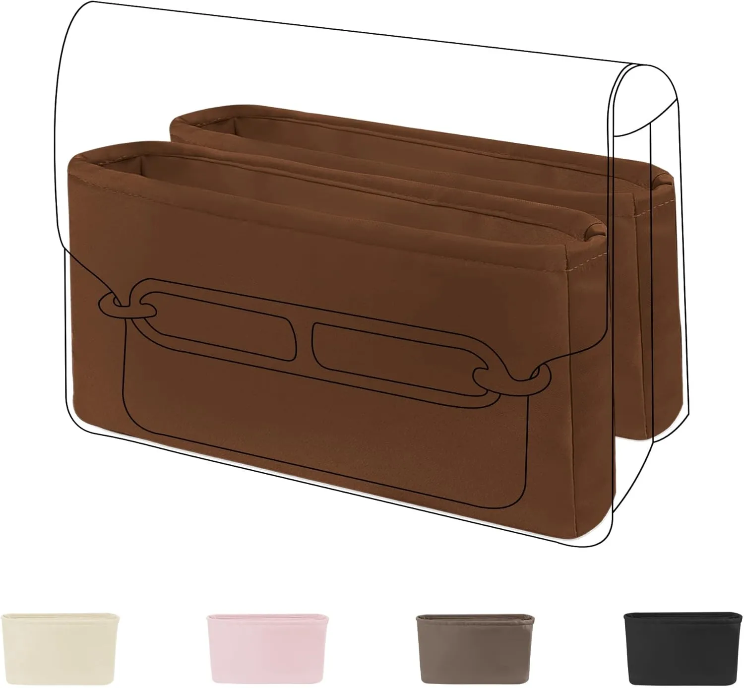 DGAZ Silk Purse Organizer Insert Fits Roulis 18/23 Bag,Silky Smooth Bag Organizer，Luxury Handbag & Tote Shaper(Gold,Roulis18)