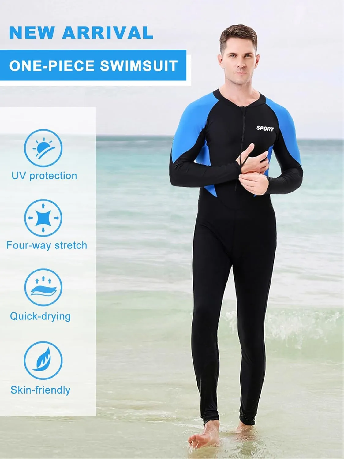 Diving Skin Suit for Women Men, Full Body Rash Guard Swimsuit Thin Wetsuit, One Piece Swimwear UV Protection Quick Dry for Scuba Surfing Snorkeling Swimming Kayak Water Sport