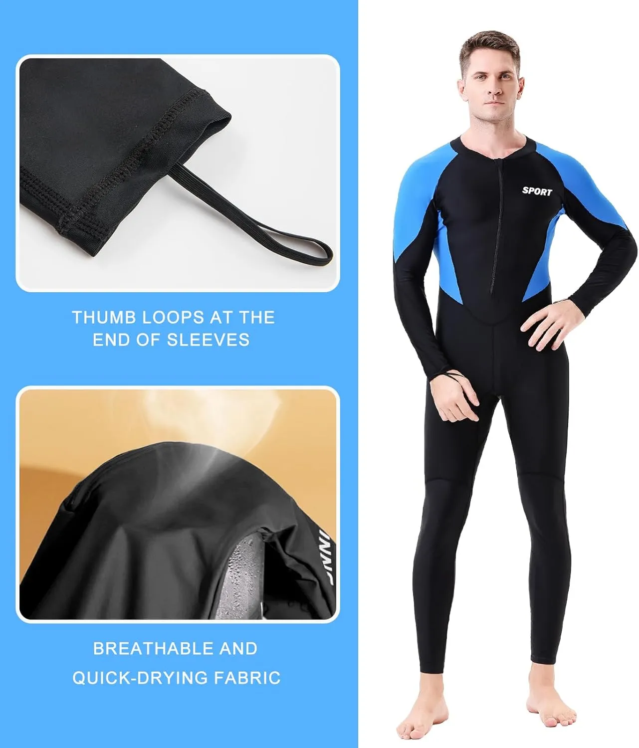 Diving Skin Suit for Women Men, Full Body Rash Guard Swimsuit Thin Wetsuit, One Piece Swimwear UV Protection Quick Dry for Scuba Surfing Snorkeling Swimming Kayak Water Sport