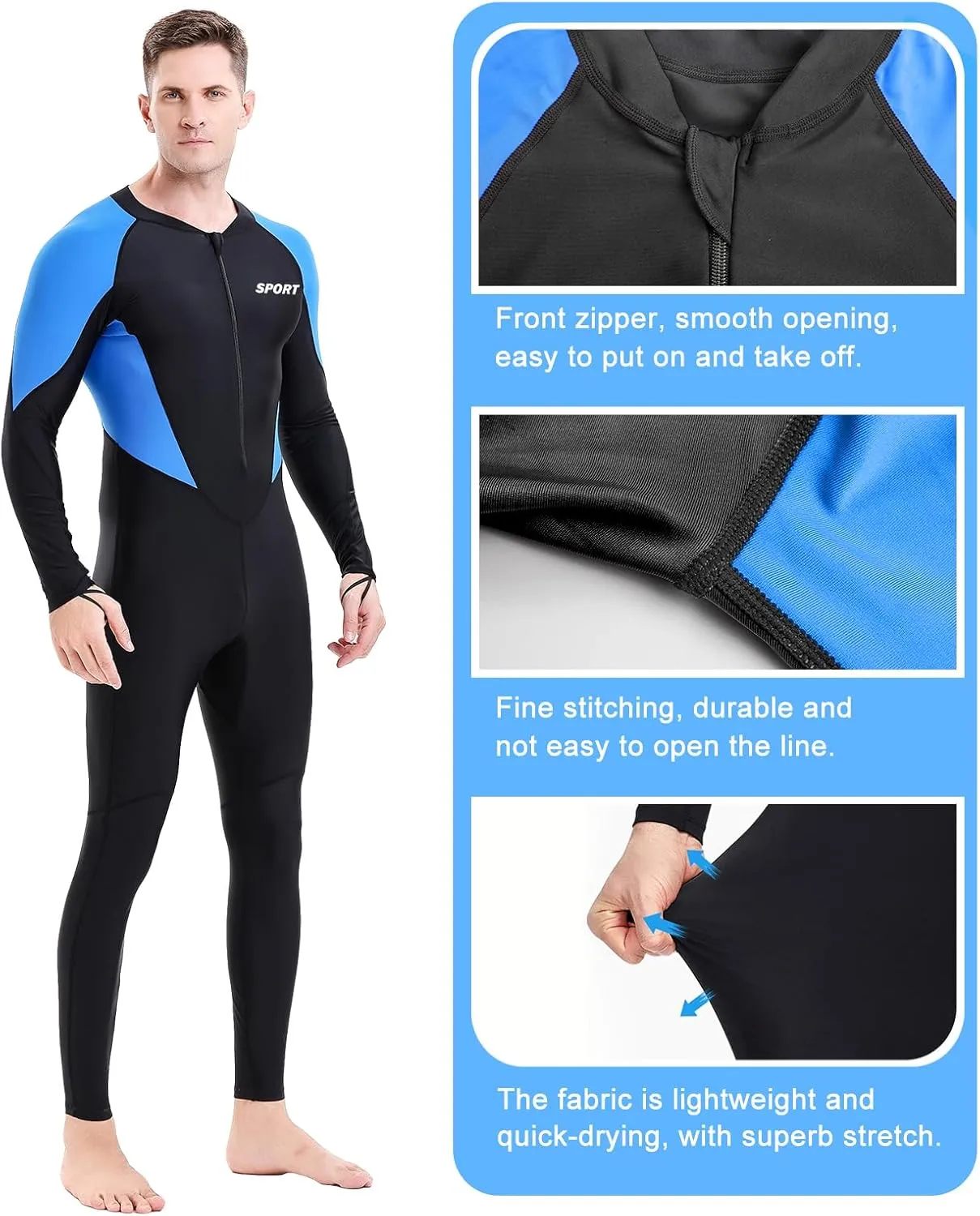 Diving Skin Suit for Women Men, Full Body Rash Guard Swimsuit Thin Wetsuit, One Piece Swimwear UV Protection Quick Dry for Scuba Surfing Snorkeling Swimming Kayak Water Sport