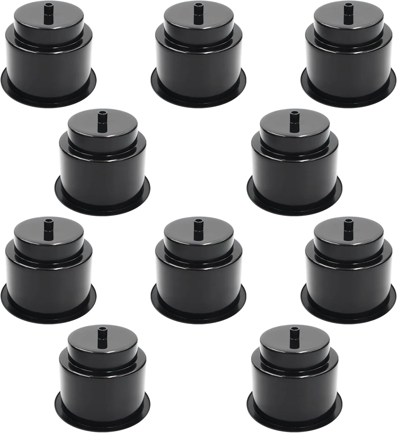 DNB Black Plastic Cup Holder - 10 PCS Insert Drink Holders with Drain - Marine Boat Car RV Accessories