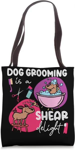 Dog Grooming Is A Shear Delight Comic Cartoon Tote Bag