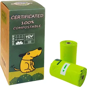Dog Poop Bag, Compostable Doggie Poop Bags Refills, Eco-Friendly Pet Waste Bags, Vegetable-Based Unscented, Compostable, Extra Thick, Leak Proof, Size 9 x 13 Inches, 120 count