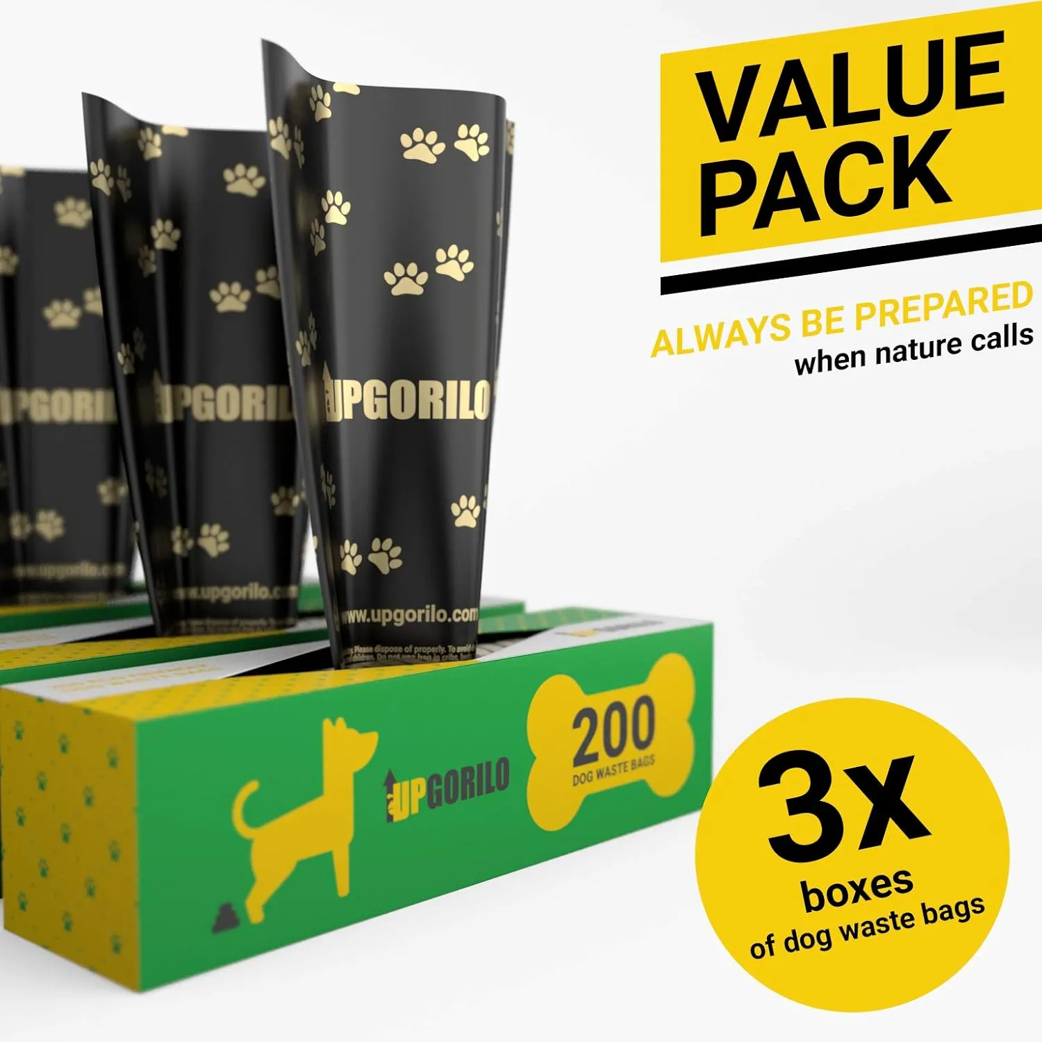 Dog Waste Station - 3 Roll Set of Premium Pet Waste Bags, 600 Extra Thick and Strong Dog Poop Bags, Guaranteed Leak-Proof - 8 x 13 Unscented