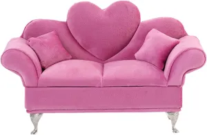 Dollhouse Couch for Girl Cute Miniature Soft Velvet Double Jewelry Box with Segmented Compartment Dustproof 9.3x3.7x4.9 in Living Room Dollhouse Furniture Jewelry Storage Bedroom #·