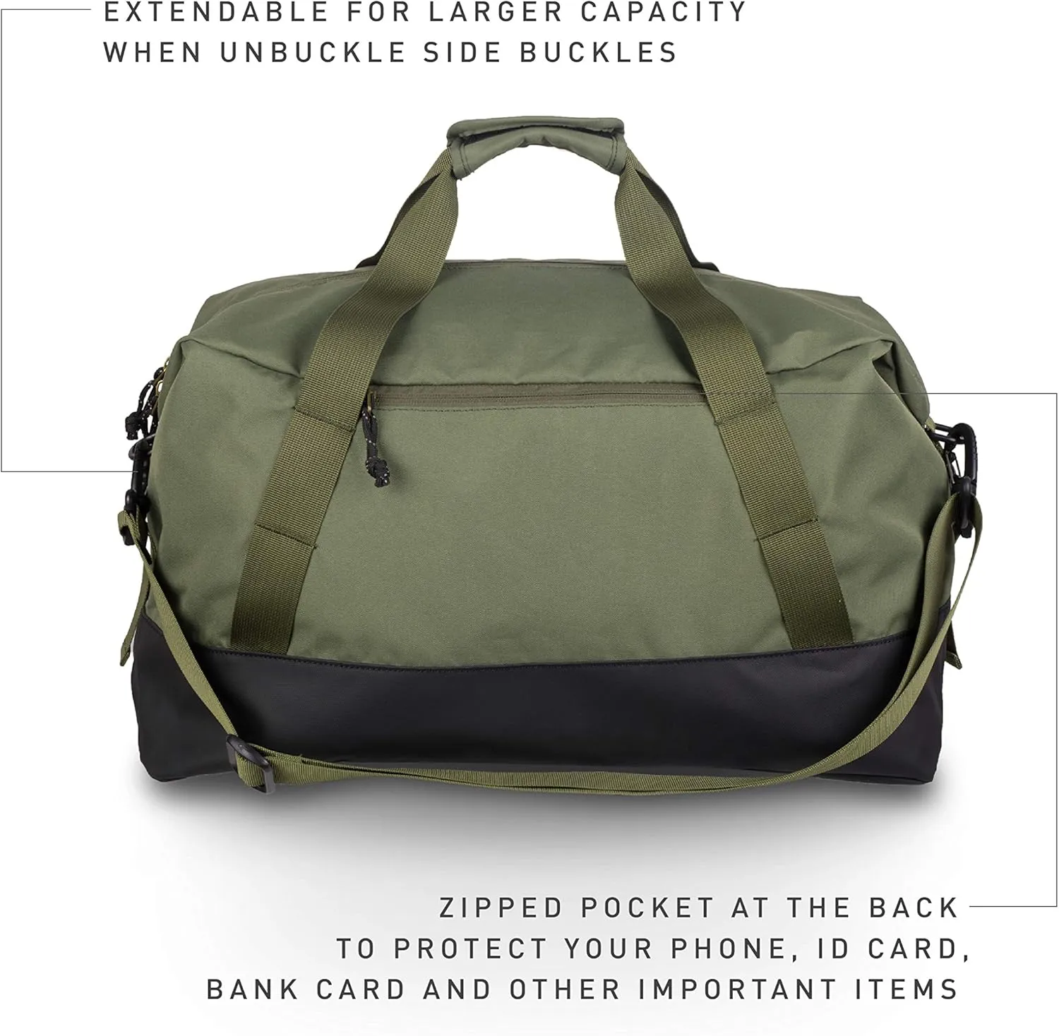 Doughnut Orlando 36L Travel Adventure Canvas Weekender Vacation Outdoor Gym Sport Gear Large Duffle Bag (Olive)