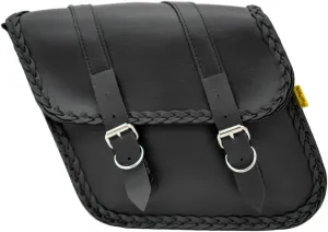 Dowco Willie & Max 58707-20 Braided Series: Synthetic Leather Compact Slant Motorcycle Saddlebag Set, Black, Universal Fit, 10 Liter Each/20 Liter Total Capacity