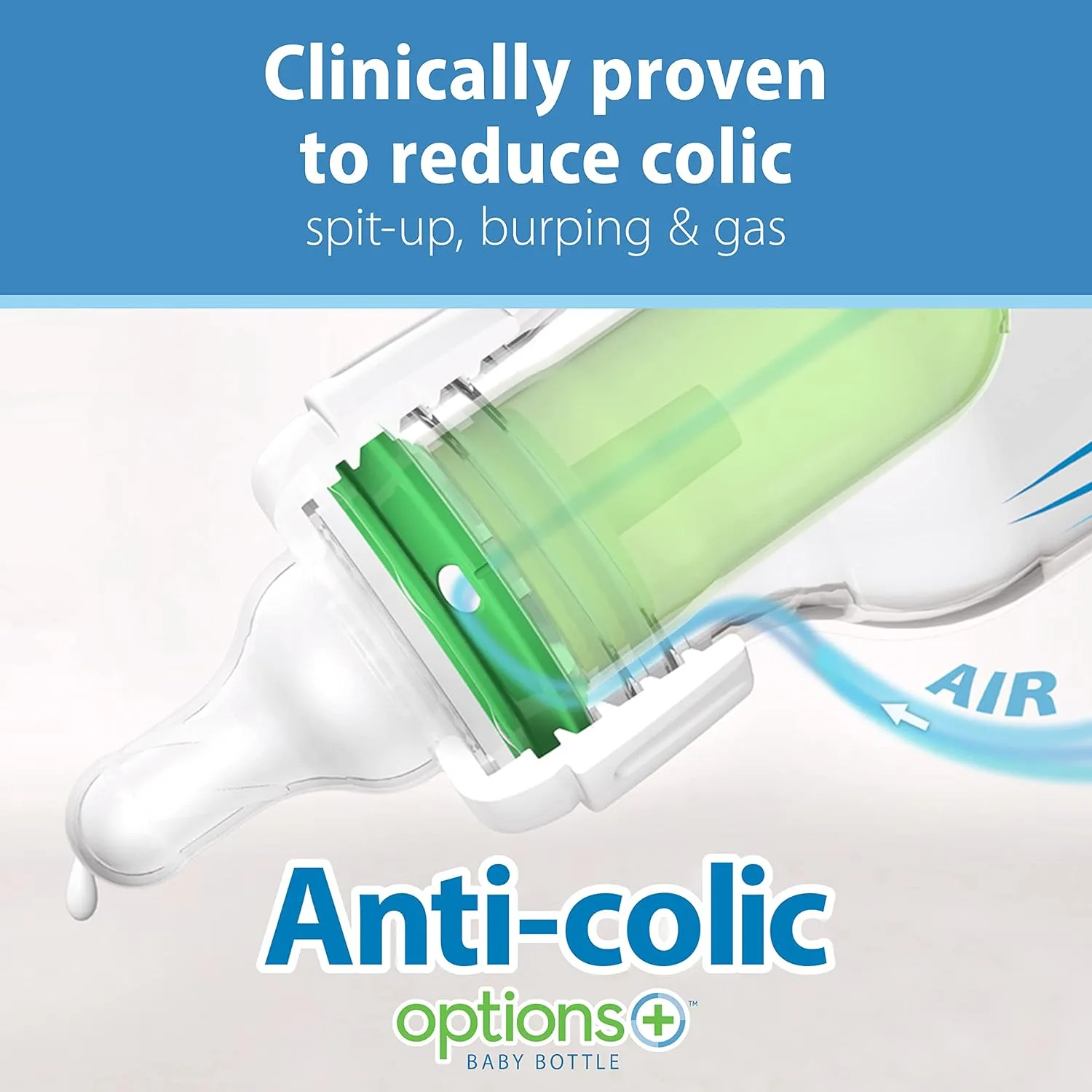 Dr. Brown's Natural Flow Anti-Colic Options  Narrow Glass Baby Bottle 8 oz/250 mL & Travel and Storage Baby Bottle Caps for Natural Flow and Options  Baby Bottles - 3-Pack - Narrow