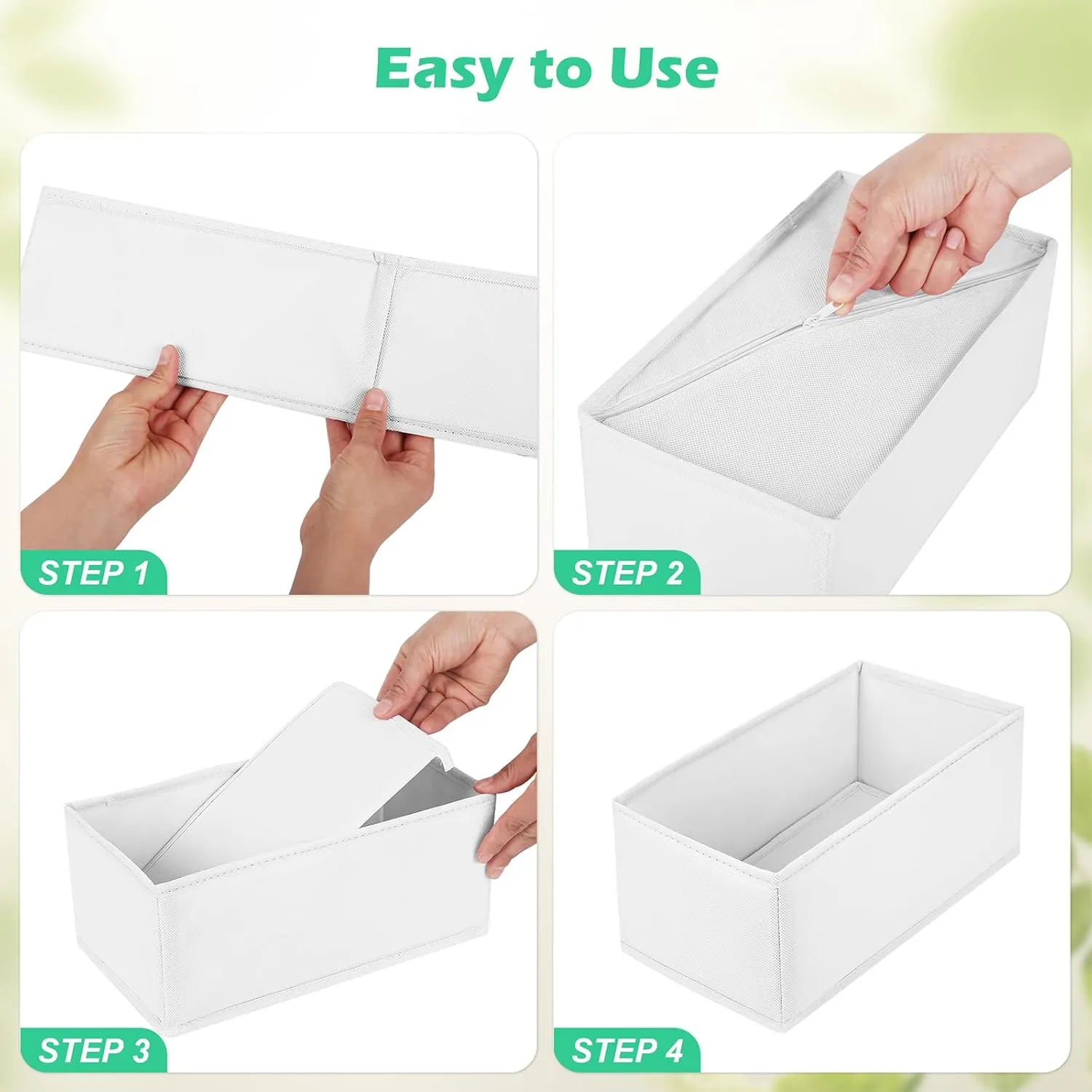 Drawer Clothing Organizer 16-Pack, White 3 Sizes Underwear Drawer Dividers, Fabric Folding Wardrobe Organizer, Can Store Baby Clothes, Bras, Underwear, Panties, Belts, Socks, Ties, etc.