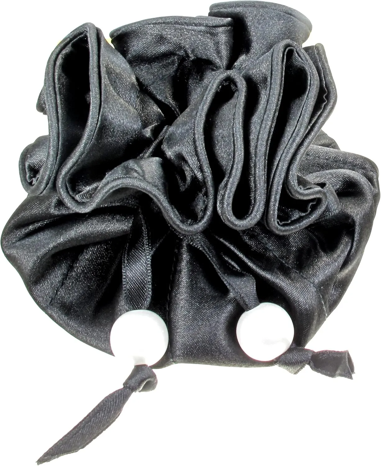 Drawstring Premium Satin 2-in-1 Jewelry Pouch Travel Gift Bag Accessory, 16 Pockets, Black