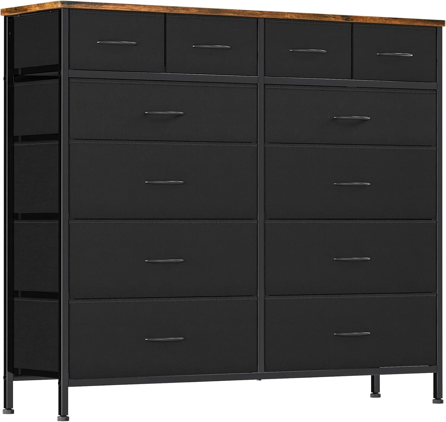 Dresser for Bedroom with 12 Drawers, Tall Fabric Drawer Dresser, Compact Chest of Drawers for Closet, Nursery, Bedside, Living Room, Laundry, Entryway, Hallway