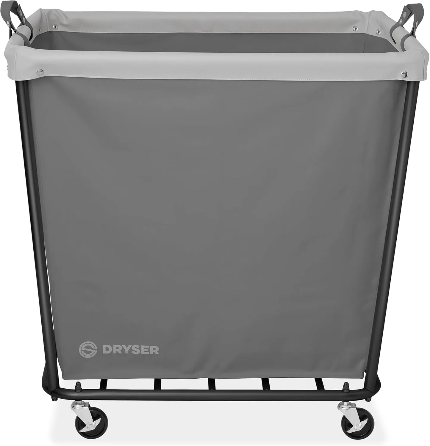 Dryser X-Large Commercial Heavy-Duty Rolling Laundry Hamper, Steel Frame Cart on Wheels with Removable Canvas Bin for Hotel or Home - Gray