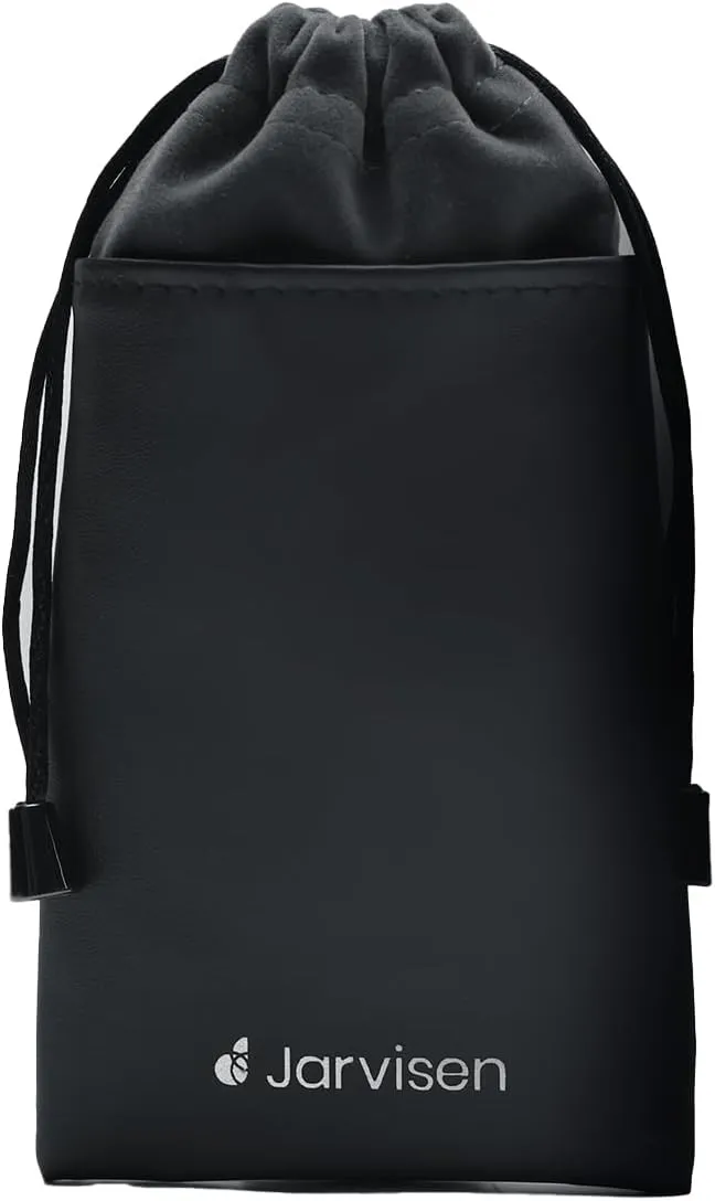 Durable Protective Bag Translator 2, Large 7x4 inches Drawstring Pouch, Premium Velvet & Leather, Waterproof & Dustproof, Black