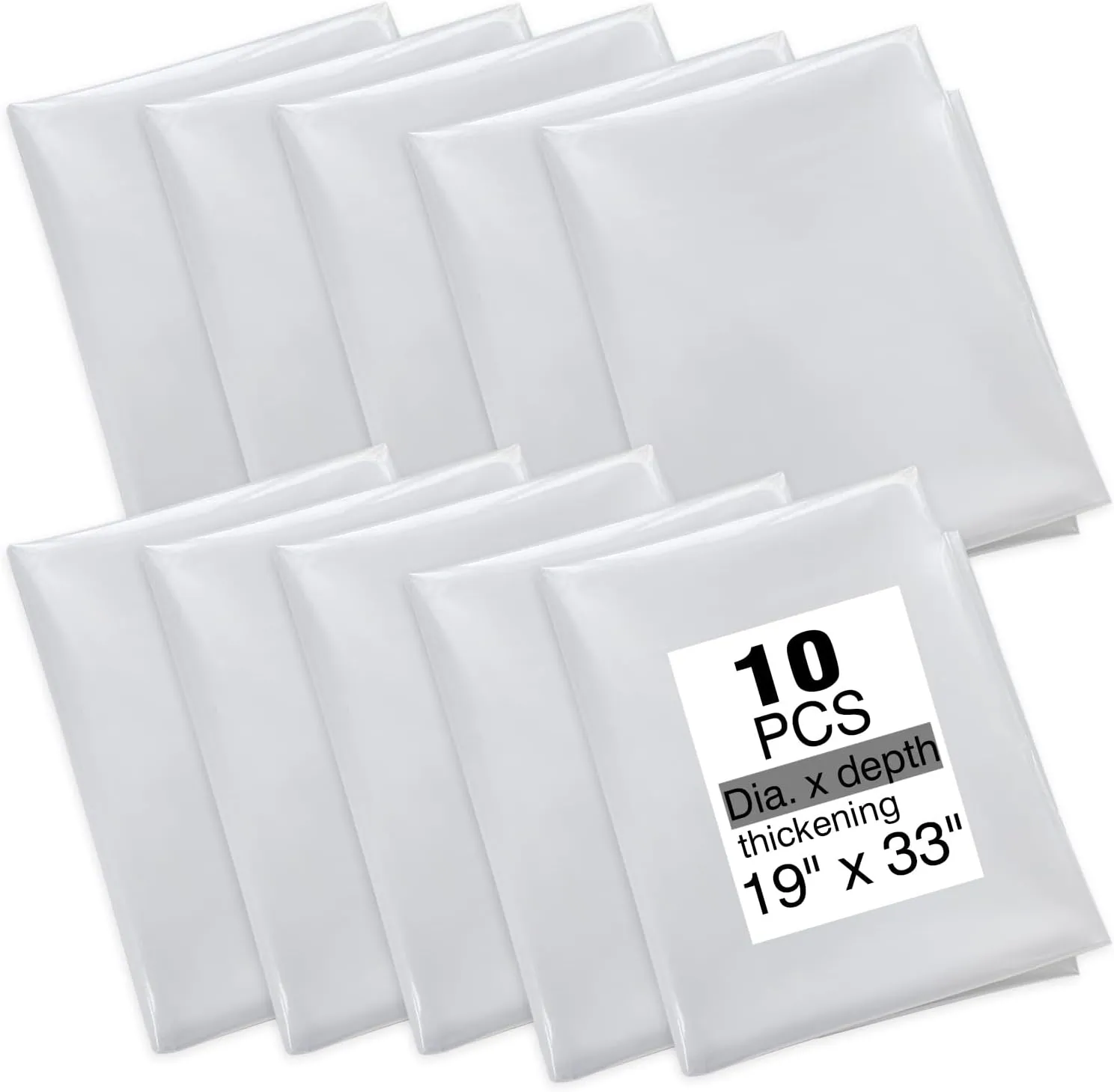 Dust collector bags 10pcs 5mil(width x depth 19"x33", dia. 12.1in), For Dust Collector Bags for machine with 19"