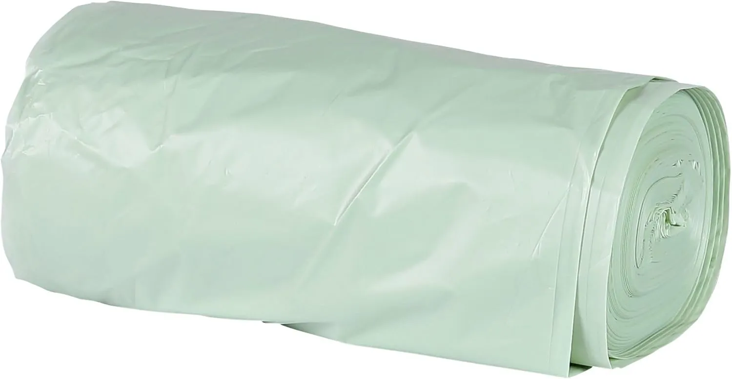 Eco-Products Compostable 30 Gallon Garbage Bags, Case of 125 Trash Bags, 5 Rolls, Plant Based PBAT & PLA, 30"x39", 1.2mil, Translucent Green, Renewable Resources, ASTM Compliant, BPI-Certified