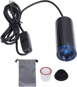 Electric Air Pump, Electric Vacuum Pump, Electric Inflator Pump, USB Powered Electric Vacuum Pump with 2 Nozzles and Storage Bag for Travel