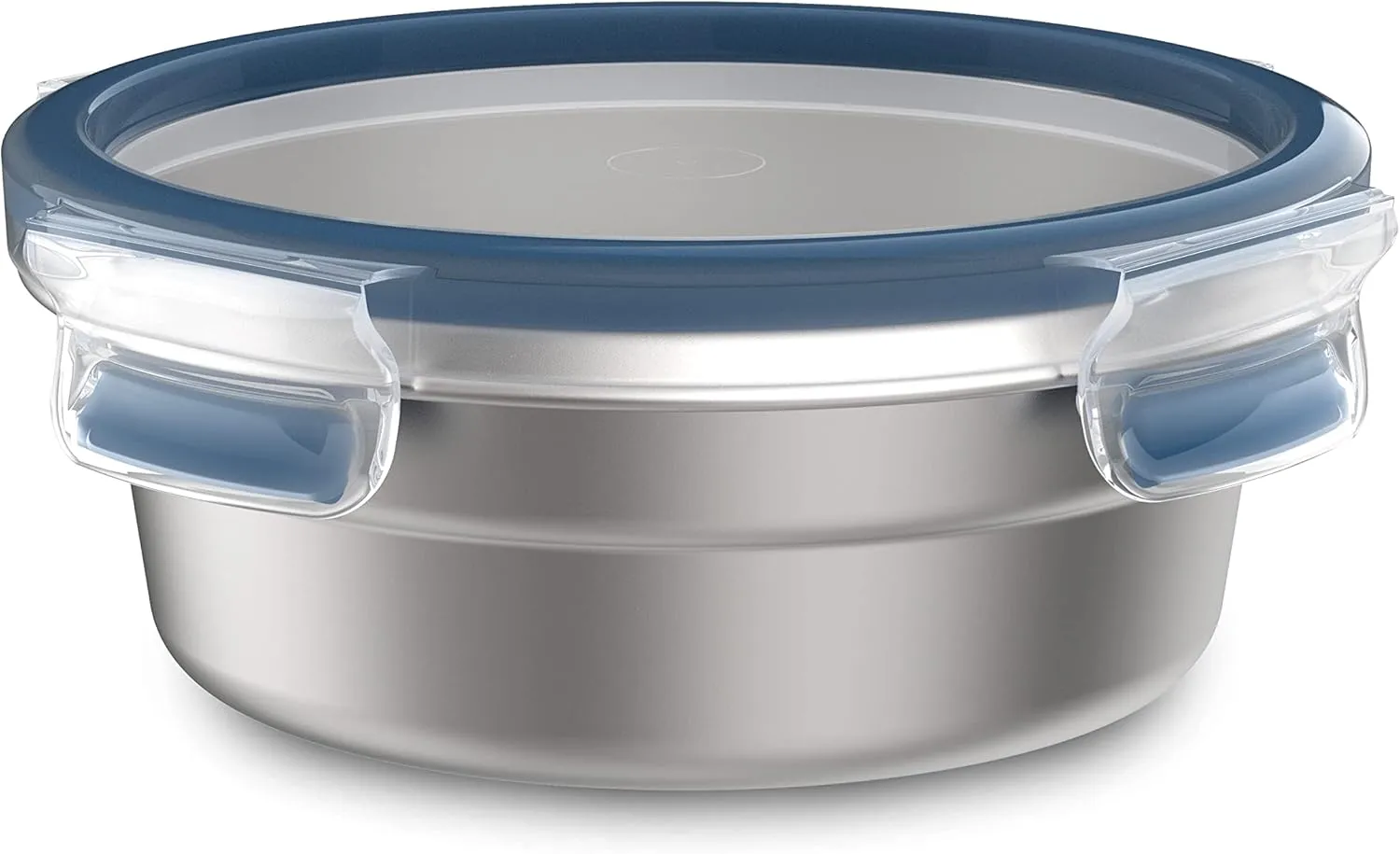 Emsa Clip & Close N1150200 Leak-Proof Stainless Steel Food Storage Container, 0.8 Litre Capacity, Round, Dishwasher Safe, Oven Safe
