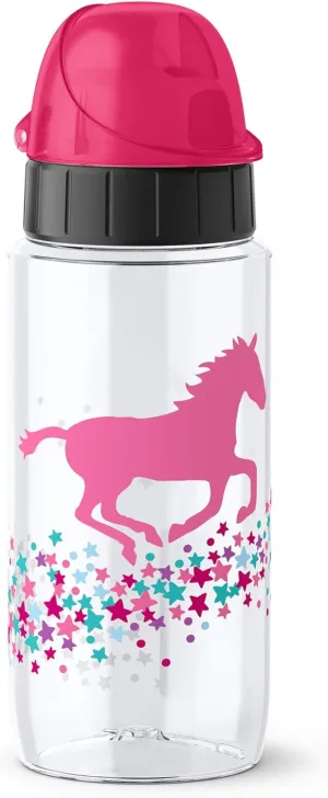 EMSA Drinking, Plastic Tritan Bottle, Pink Horse, 0,5 Liter