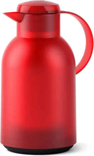 EMSA Samba Quick Press N40117 Insulated Jug Teapot Coffee Pot Plastic Transparent Red 1.5 L