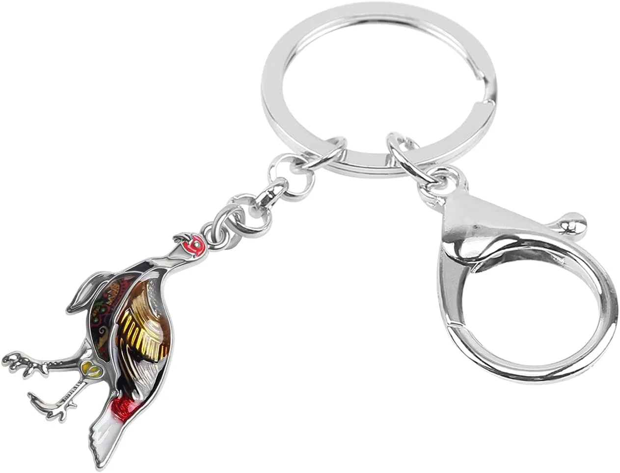 Enamel Alloy Cute Thanksgiving Turkey Keychain Gifts for Women Girls Chicken Key Ring for Key Car Purse Backpack