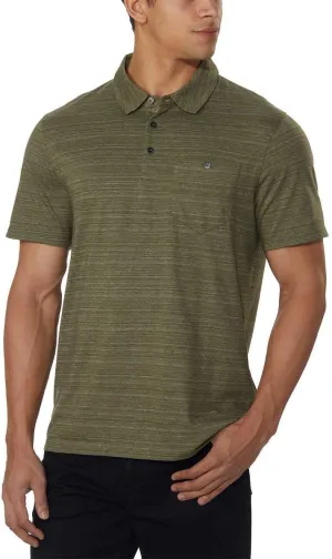 English Laundry Mens Short Sleeve Polo (Olive Canvas, Medium)