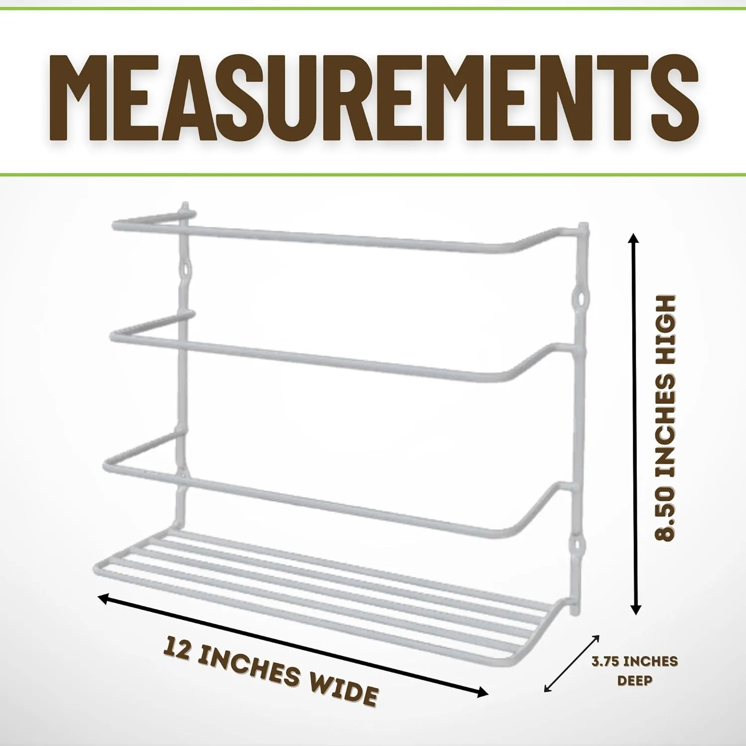 Evelots Kitchen Wrap Organizer - 2 Pack - Hold up to 4 Plastic, Foil, Paper, Wax - Cabinet Door, Wall Rack Basket - Sandwich, Freezer, Food Bag Storage - Laundry Supplies - Plastic Coated Metal