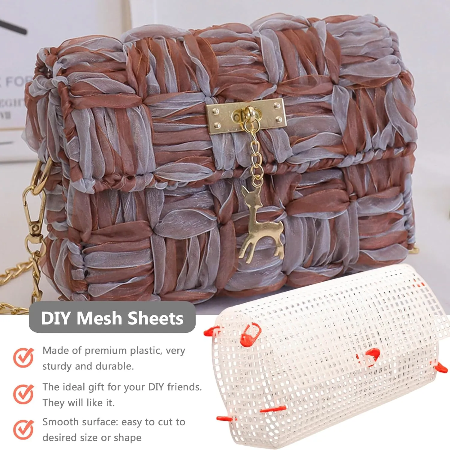 EXCEART 8 pcs Handbag to Weave mesh Canvas Supplies The Cross Accessories Wallet Hook Bag Plastic Grid Panel Plastic Canvas Supplies Canvas Purses Netting Material Plastic Piece Liner
