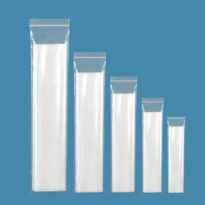 Extra Long Zip Bags 6 x 22 Inch (20-Pack), 6 Mil Clear Narrow Poster Bag, Reclosable Plastic Blueprint Waterproof Tube With Lock Seal for Storage