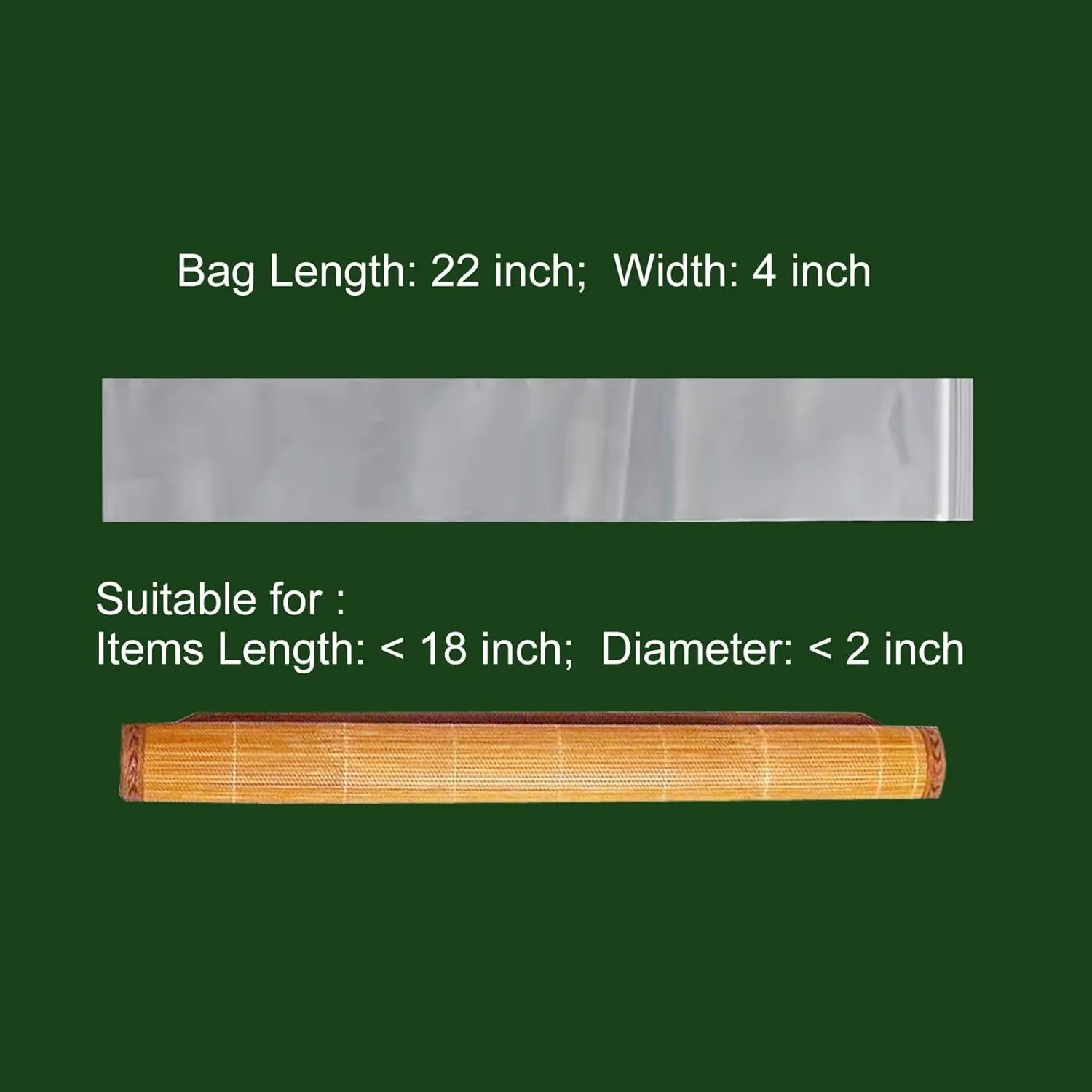 Extra Long Zip Bags 6 x 22 Inch (20-Pack), 6 Mil Clear Narrow Poster Bag, Reclosable Plastic Blueprint Waterproof Tube With Lock Seal for Storage