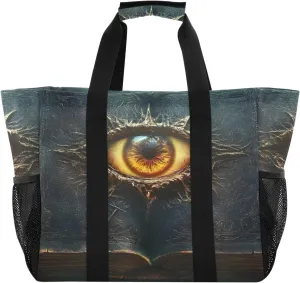 Eye Book Myth Large Tote Bags for Women Canvas Tote Purse Reusable Grocery Bags Top Handle Handbags for Travel, Work
