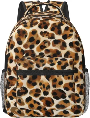 Fashionable Oxford Fabric Commuter Backpack with Multi-Pockets Compatible with Wild Animal Cheetah Leopard Print Rucksack