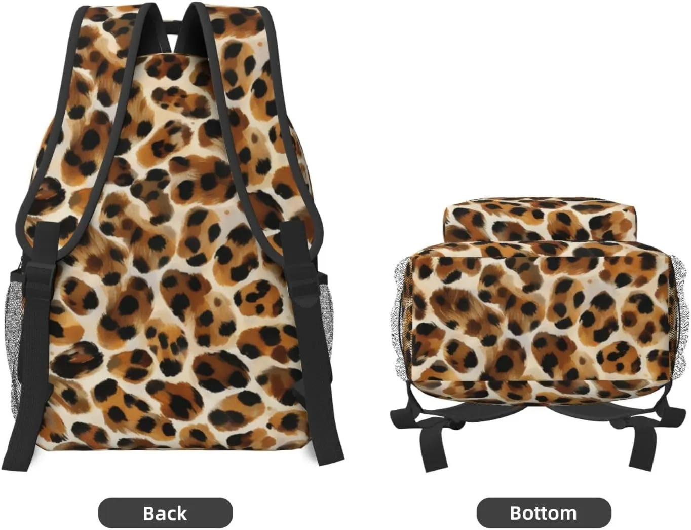 Fashionable Oxford Fabric Commuter Backpack with Multi-Pockets Compatible with Wild Animal Cheetah Leopard Print Rucksack