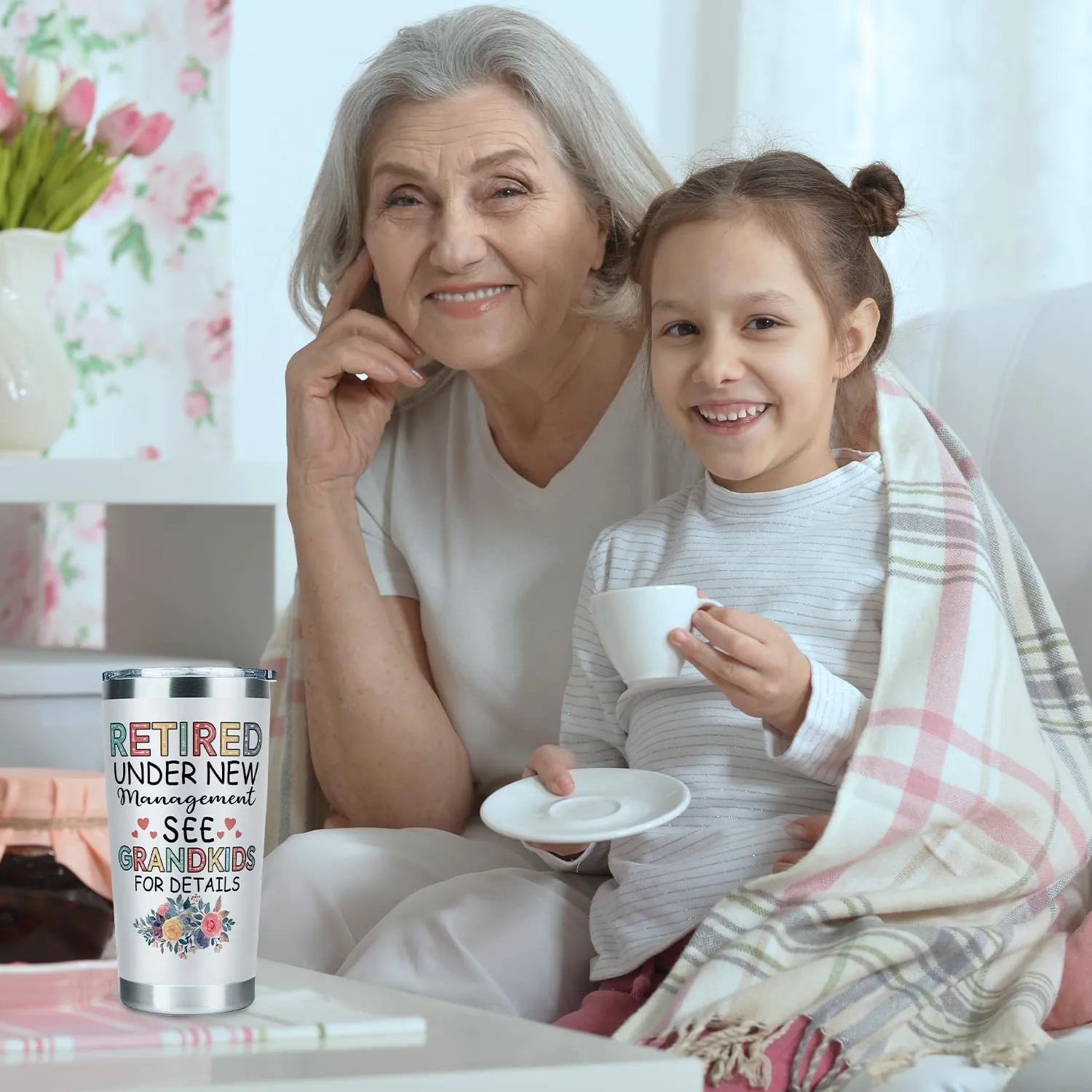 Fatbaby Retired Tumbler Gifts For Women, Retired Under New Management See Grandkids For Details Coffee Tumbler, Funny Happy Retirement Gift Cup For Grandma Women 20 Oz