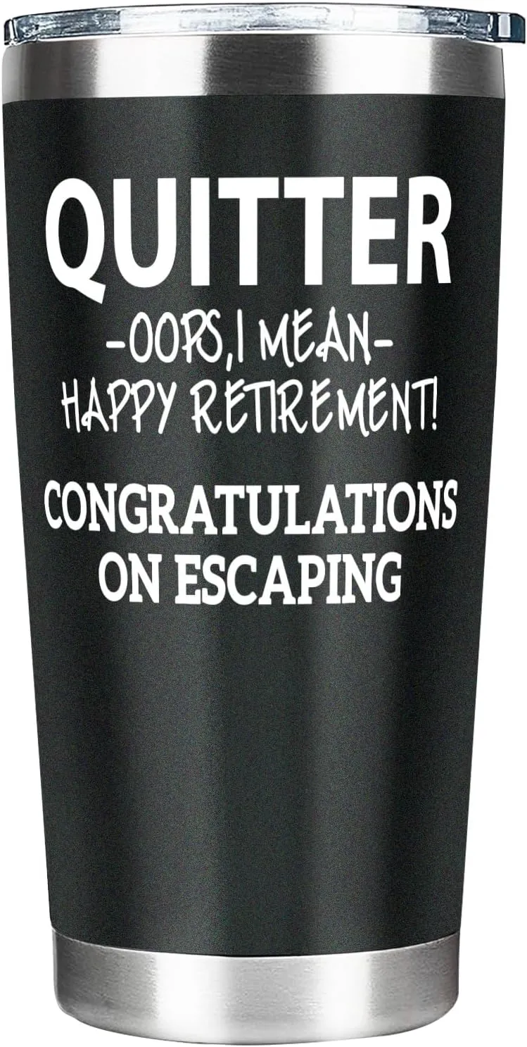 Fatbaby Retirement Gifts 2025 - 20 Oz Tumbler for Men, Women, Coworkers, Friends - Funny Retired People Party Decorations