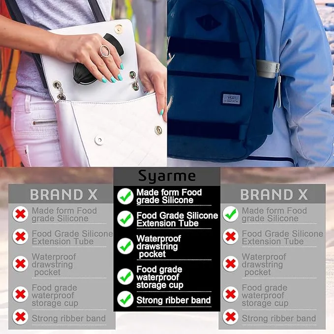Female Urination Device,Portable Reusable Urinal Funnel with Extension Tube,Small Folding Storage,Suitable for Travel, Festivals, Camping,Traffic Jams,Etc,Includes Waterproof Bag,Waterproof Cup