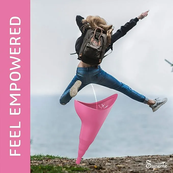 Female Urination Device,Portable Reusable Urinal Funnel with Extension Tube,Small Folding Storage,Suitable for Travel, Festivals, Camping,Traffic Jams,Etc,Includes Waterproof Bag,Waterproof Cup